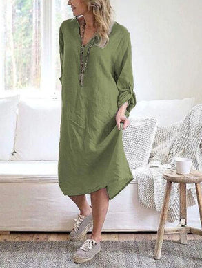 Cotton and Linen Casual Dress