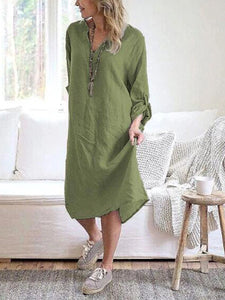 Cotton and Linen Casual Dress