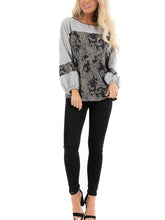Load image into Gallery viewer, Crew Neck Long Sleeve Embroidered Blouse