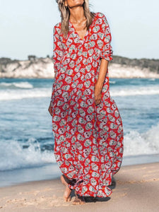 Bohemian Vintage Casual Loose Vacation Beach Dress