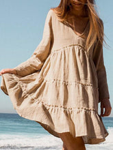 Load image into Gallery viewer, Casual Beach V-neck Loose Cotton Dress