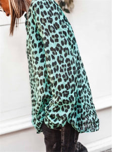 Fashion Casual Loose Leopard Shirt Top