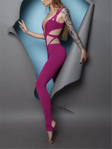 Sexy Backless Contrast Stitching Yoga Pants