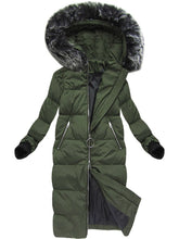 Load image into Gallery viewer, Long Hooded Fur Collar Down Jacket