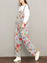 Load image into Gallery viewer, Fashion Casual Printed Loose Denim Jumpsuits