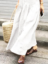 Load image into Gallery viewer, Round Neck Cotton and Linen Casual Dress