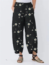 Load image into Gallery viewer, Daisy Floral Print Elastic Waist Casual Pants For Women