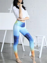 Load image into Gallery viewer, Fashionable Watercolor Gradient Printed Tight Yoga Pants