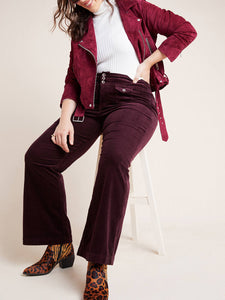 Plus Size High-Rise Bootcut Corduroy Pants