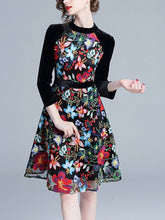 Load image into Gallery viewer, Slim Slim Collar Velvet Stitching Skirt