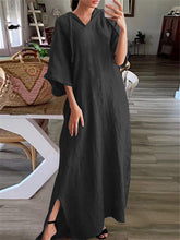 Load image into Gallery viewer, Comfortable soft simple casual loose hooded Maxi dress