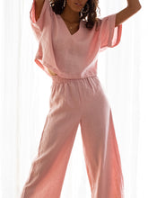 Load image into Gallery viewer, V-Neck Casual Suit Short Sleeve Two-piece