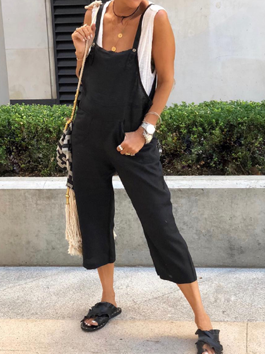 Cotton and Linen Casual Overalls