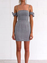 Load image into Gallery viewer, Spring Plaid Tight Skirt Slim Strapless Sling Dress