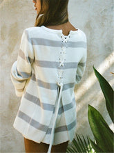 Load image into Gallery viewer, Back Strap Striped Knit Suits