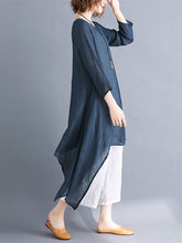 Load image into Gallery viewer, Solid Color Irregular Large Swing Loose Long-Sleeved Cotton Skirt