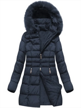 Load image into Gallery viewer, Solid Color Hooded Pocket Warm Down Coat