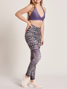 High Waist Hip Geometric Print Yoga Tights