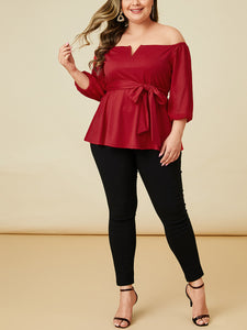 Plus Size Off The Shoulder Blouse