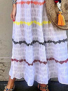 Bohemian Striped Casual Long Dress