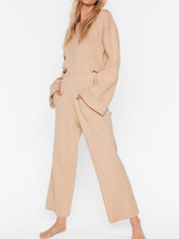 Load image into Gallery viewer, Hooded Solid Color Loose Casual Knit Two-Piece Suit