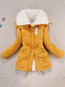 Winter Slim Mid-length Jacket Thick Hoodie