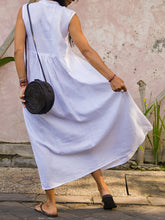 Load image into Gallery viewer, Women Linen Dress Casual V-neck Sleeveless Maxi Dress