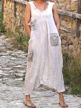 Load image into Gallery viewer, Holiday Retro Color-Block Plain Dresses with Pockets