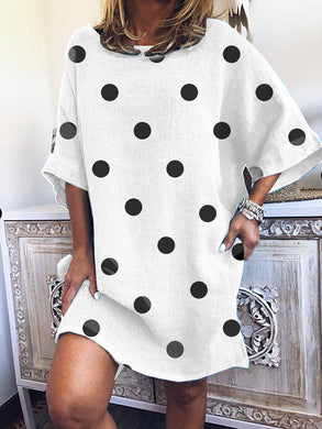 Cute Polka Dots Shift Tunic Dresses