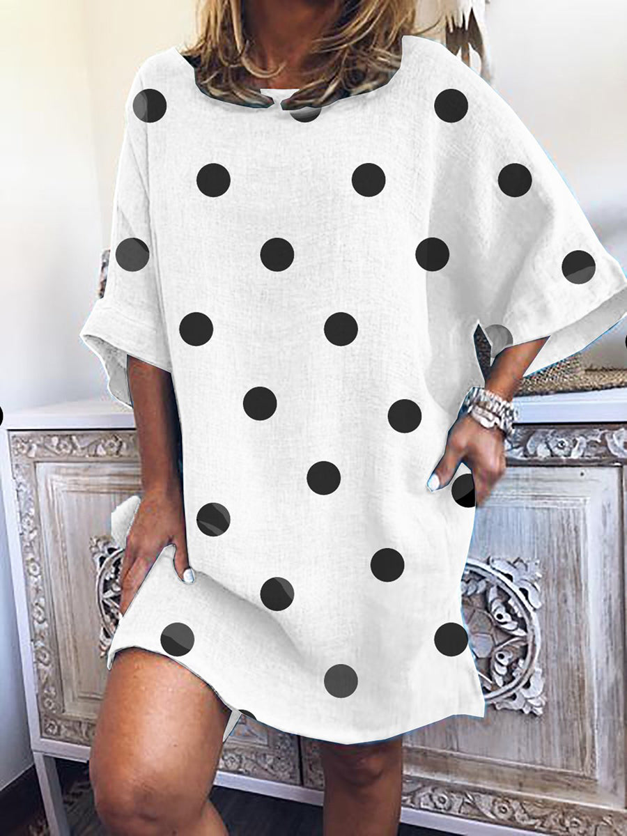 Cute Polka Dots Shift Tunic Dresses