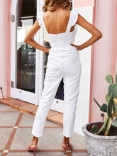 Load image into Gallery viewer, Sexy Sleeveless White Lace Up Jumpsuit