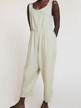 Load image into Gallery viewer, U-Neck Waist Pleated Sleeveless Jumpsuit