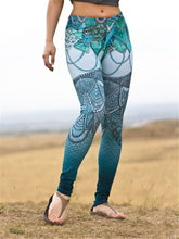 Load image into Gallery viewer, Feather Scale Print High Waist Sports Yoga Leggings