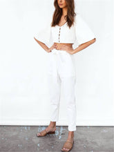 Load image into Gallery viewer, Casual Comfortable V Neck Single Breasted Top Pants Suits