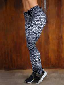 Mesh Circle Print Yoga Bottoming Sports Yoga Pants