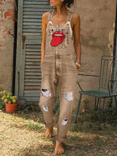 Load image into Gallery viewer, Printed Denim Casual Jumpsuit