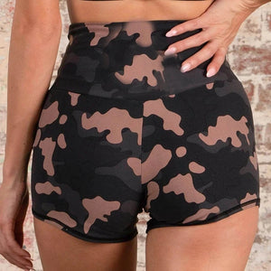 Sexy Camo Print Yoga Tank Shorts Set