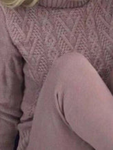 Load image into Gallery viewer, Turtleneck Knit Crochet Casual Two-Piece Set