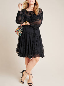 Plus Size Bell Amal Textured Mini Dress