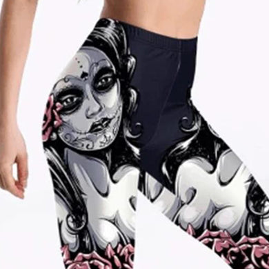 Sexy Grumpy Print Skinny Hip Yoga Pants