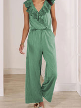 Load image into Gallery viewer, Lace Stitching V-neck Sleeveless Jumpsuit