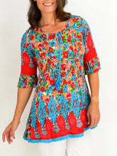 Load image into Gallery viewer, Printed Crew Neck Mid-Length Sleeves Shirt