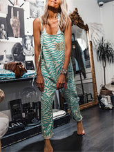 Load image into Gallery viewer, Colorful Zebra Sequin Pocket Loose Overalls