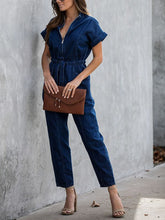 Load image into Gallery viewer, Casual Short Sleeve Pocket Jumpsuit