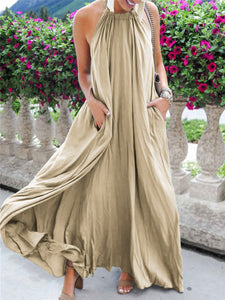 Bohemian Elegant Beach Vacation Loose Maxi Dress