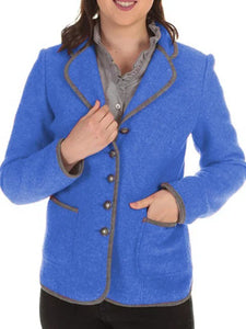 Retro Jacket Solid Color Pocket Blazer