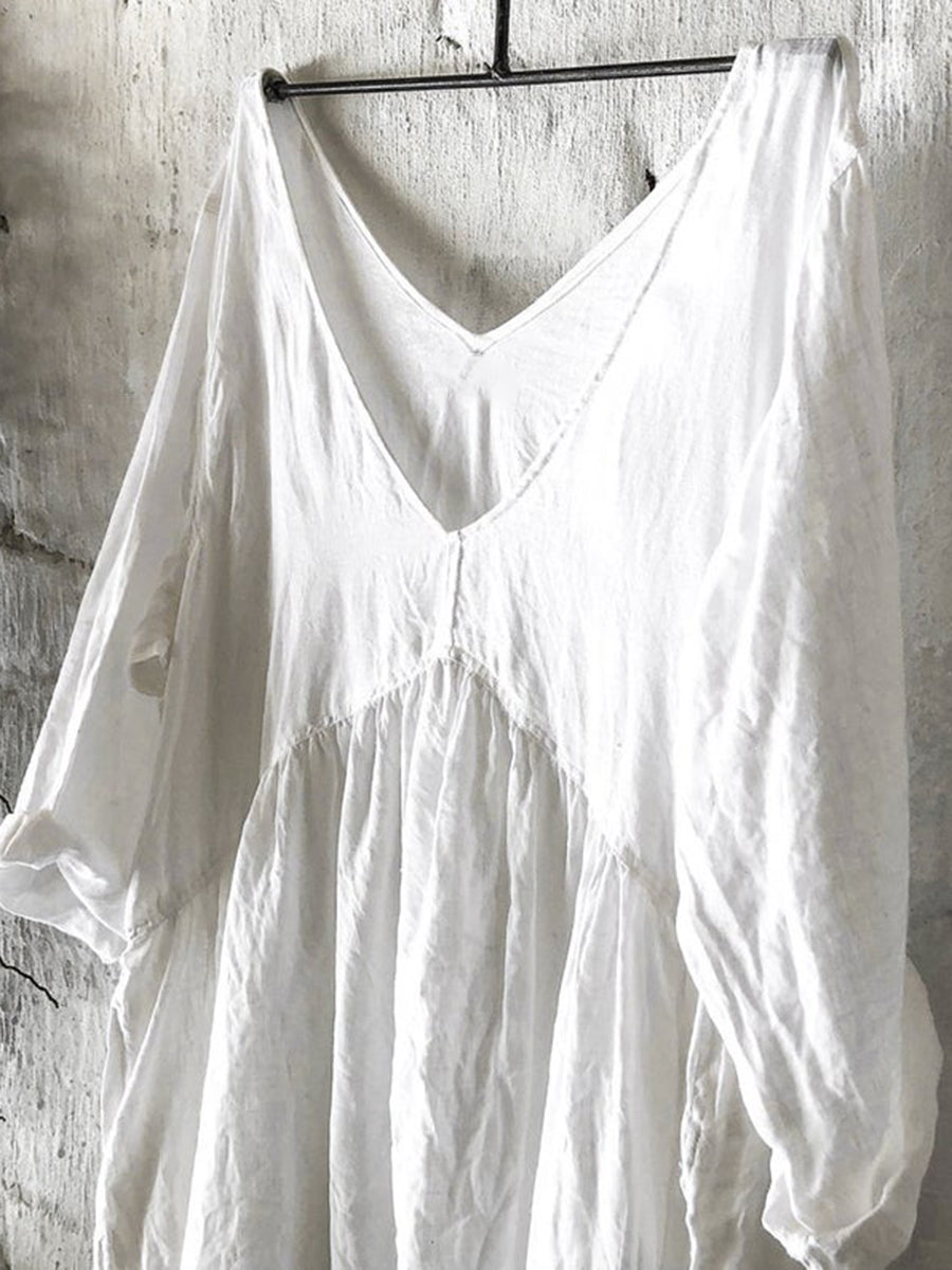 Cotton and Linen Casual Dress