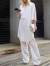 Load image into Gallery viewer, Solid Color Cotton And Linen Loose Casual Simple Women&#39;S Suit