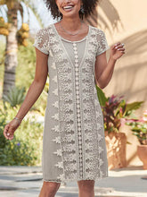 Load image into Gallery viewer, Lace Panel Short Sleeve Dress