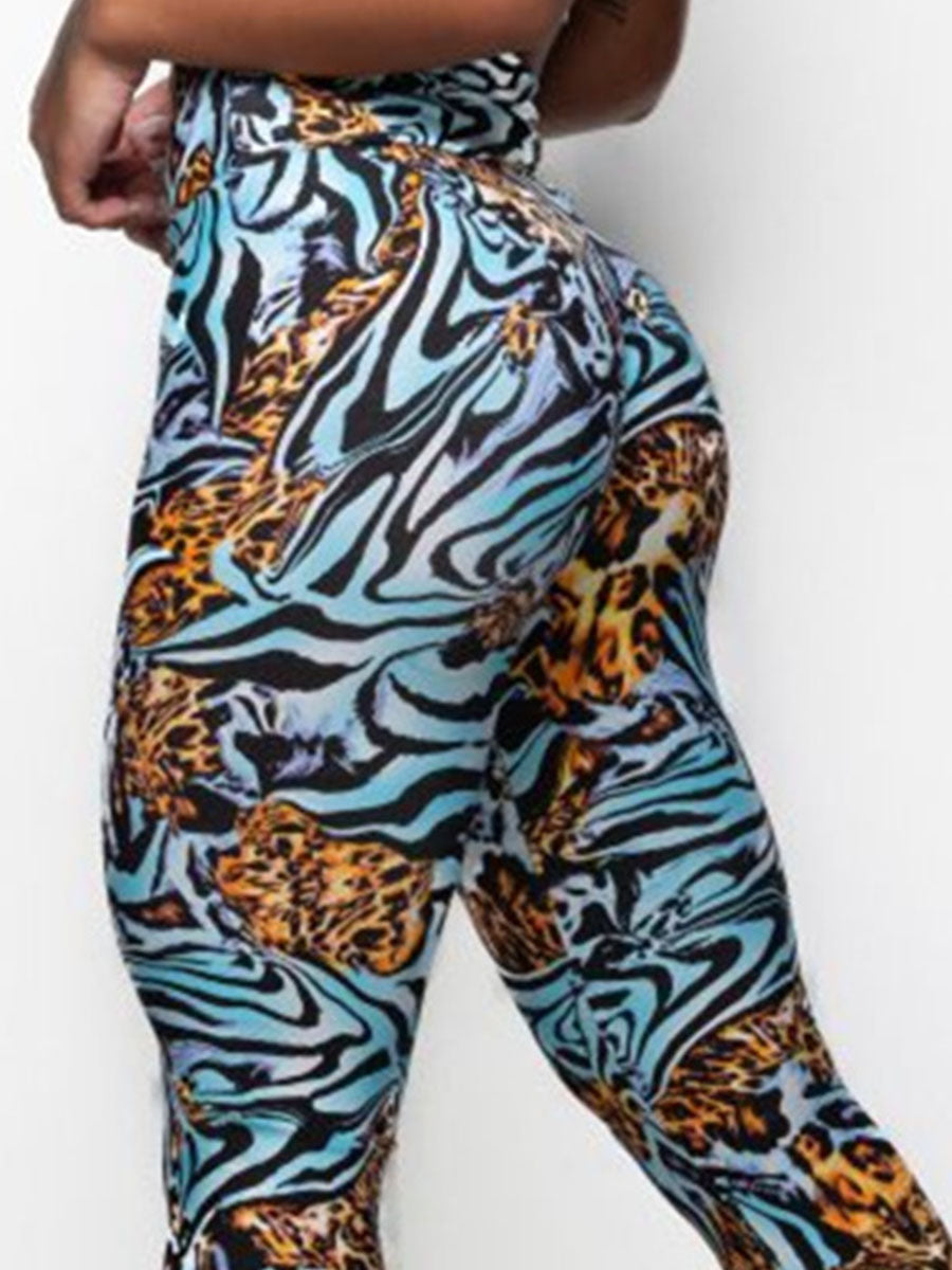 Quick-Drying Yoga Running Sports Print Leopard Leggings